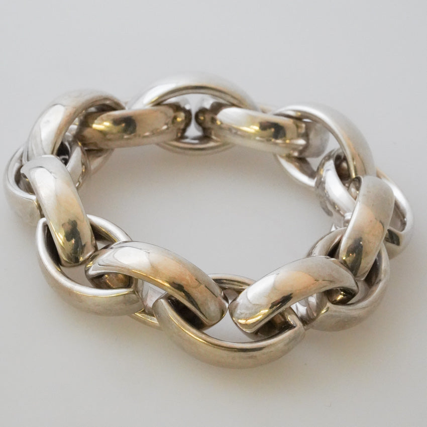 Sterling Silver Oval Large Chain Bracelet by Katrin Grosse