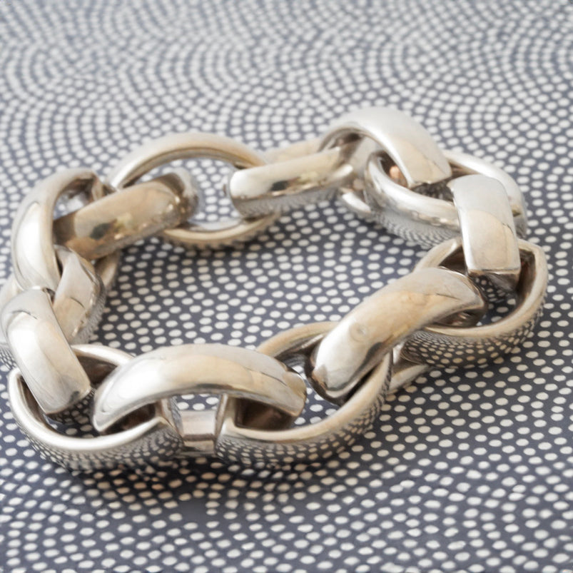Sterling Silver Oval Large Chain Bracelet by Katrin Grosse