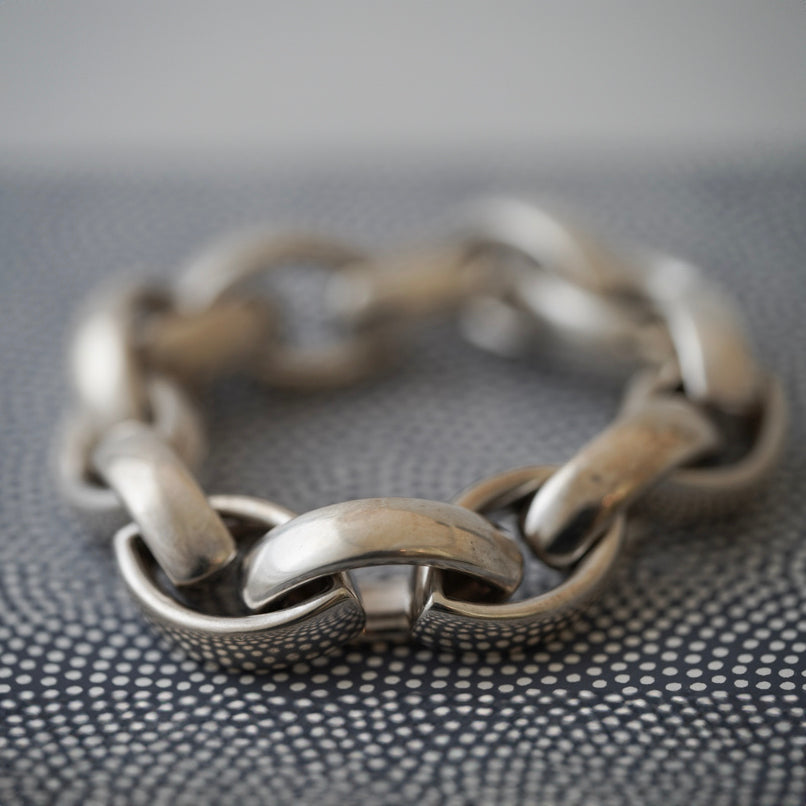 Sterling Silver Oval Large Chain Bracelet by Katrin Grosse