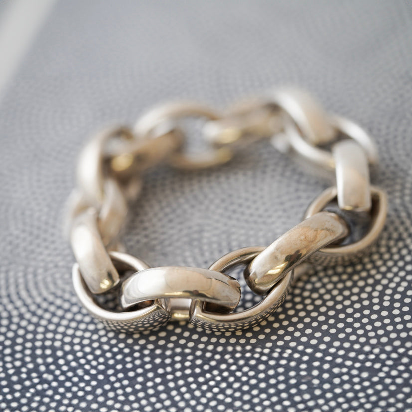 Sterling Silver Oval Large Chain Bracelet by Katrin Grosse