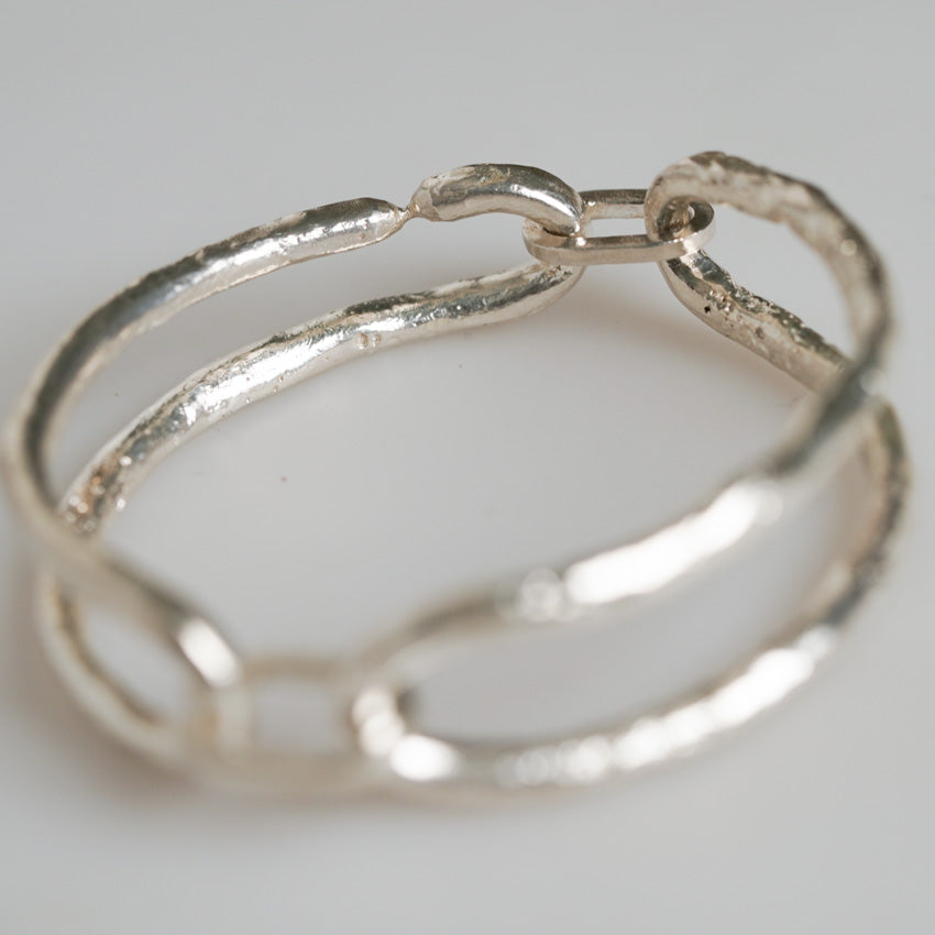 Twigs & Branches Raw-Style Sterling Silver Bracelet by MJC