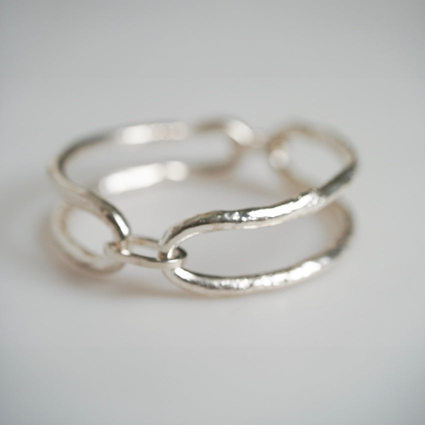Twigs & Branches Raw-Style Sterling Silver Bracelet by MJC