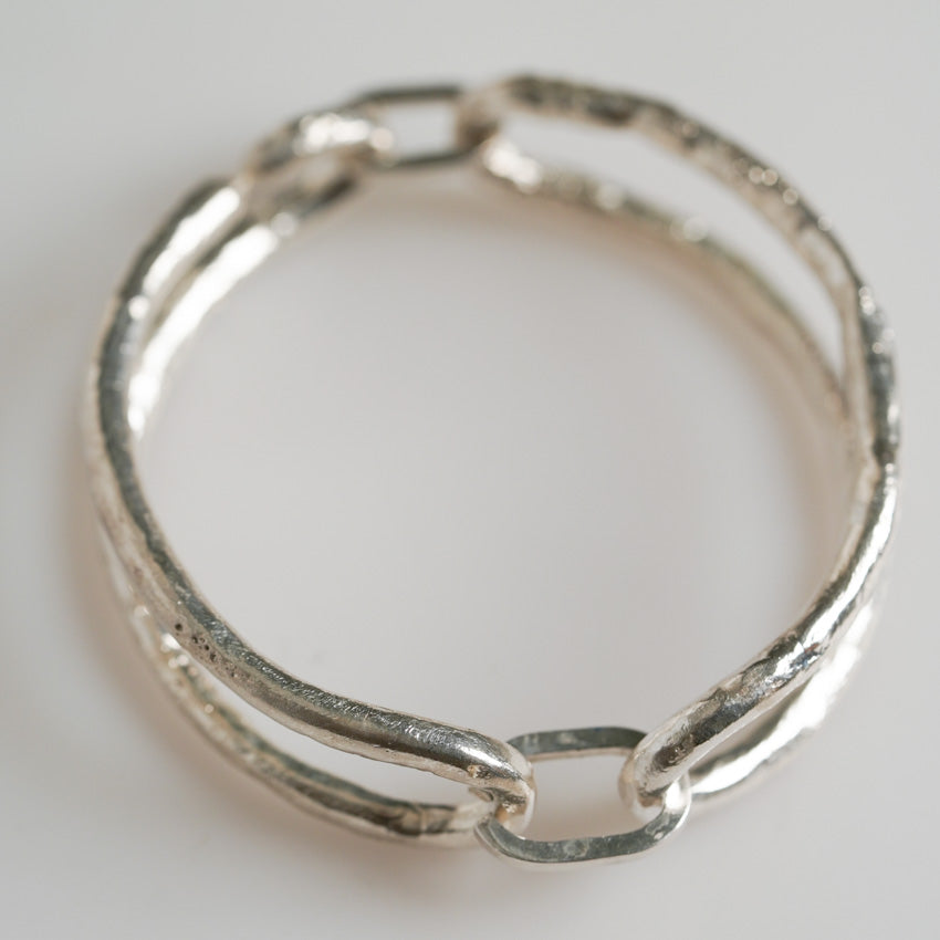 Twigs & Branches Raw-Style Sterling Silver Bracelet by MJC