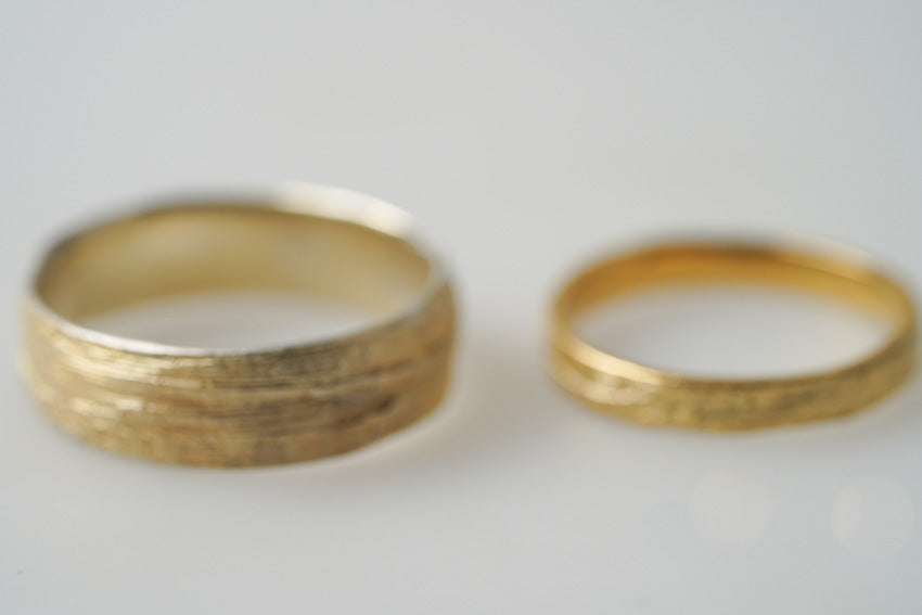 Structured Wedding Rings by Alexandra Baum