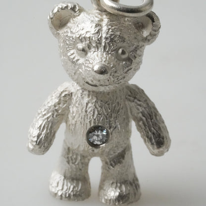 Sterling Silver Teddy Bear Necklace Pendants w/o Diamond by DANIEL HILLER