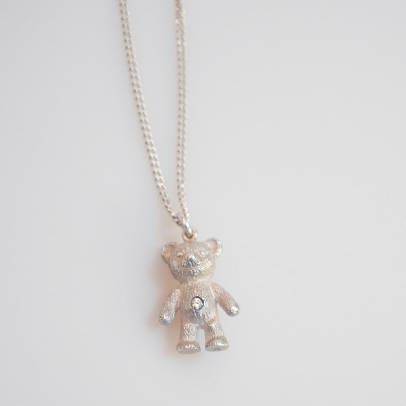 Sterling Silver Teddy Bear Necklace Pendants w/o Diamond by DANIEL HILLER