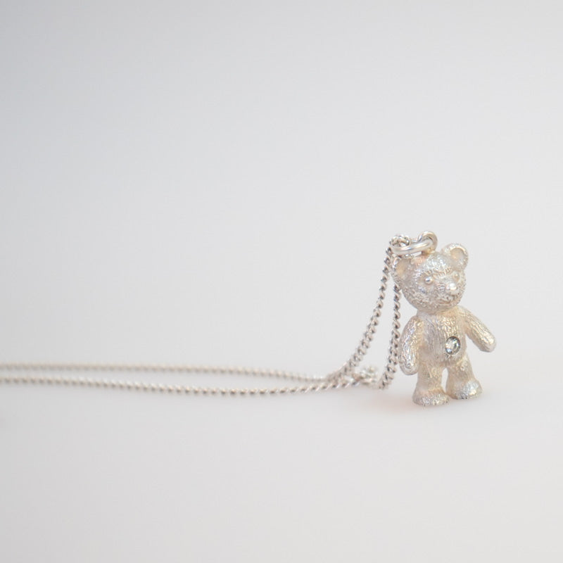 Sterling Silver Teddy Bear Necklace Pendants w/o Diamond by DANIEL HILLER