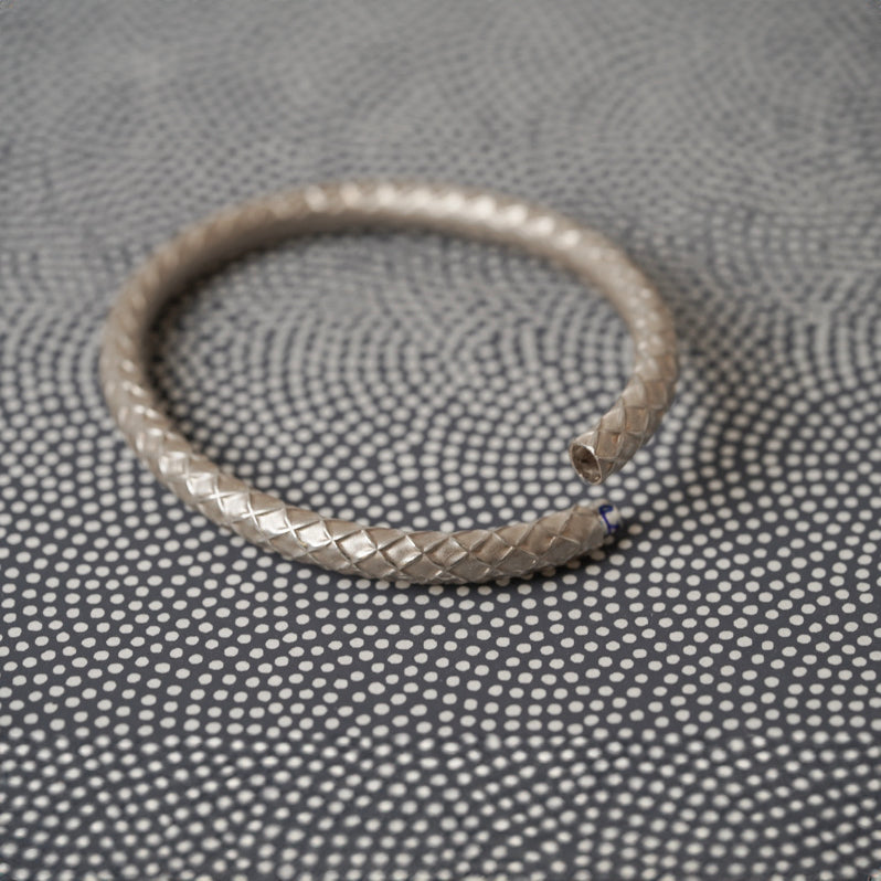 Sterling Silver Diamond Pattern Bracelet by Katrin Grosse