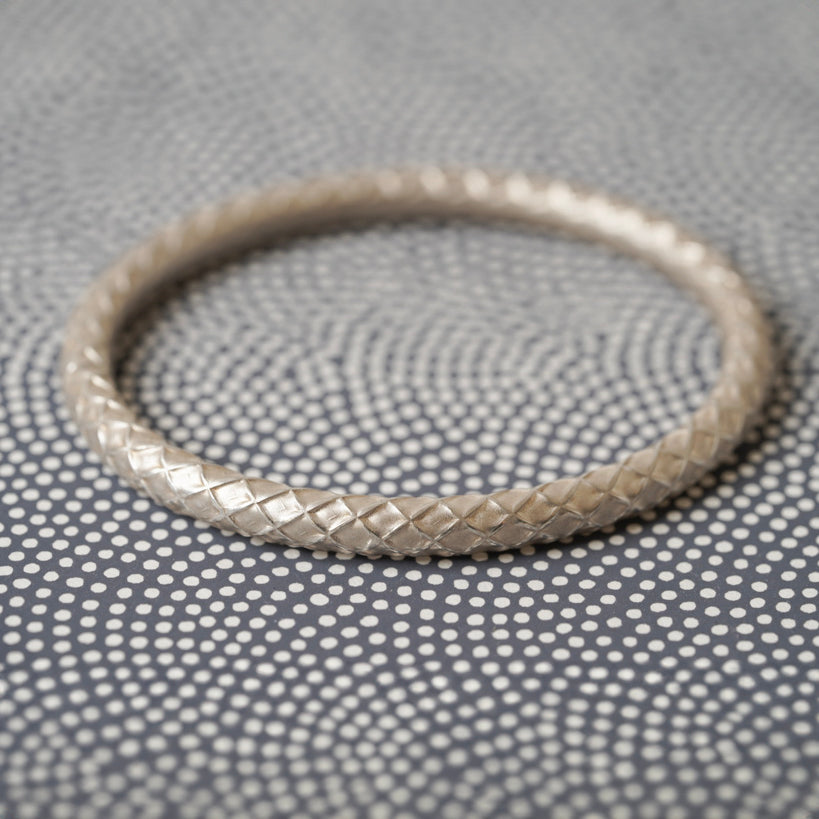 Sterling Silver Diamond Pattern Bracelet by Katrin Grosse