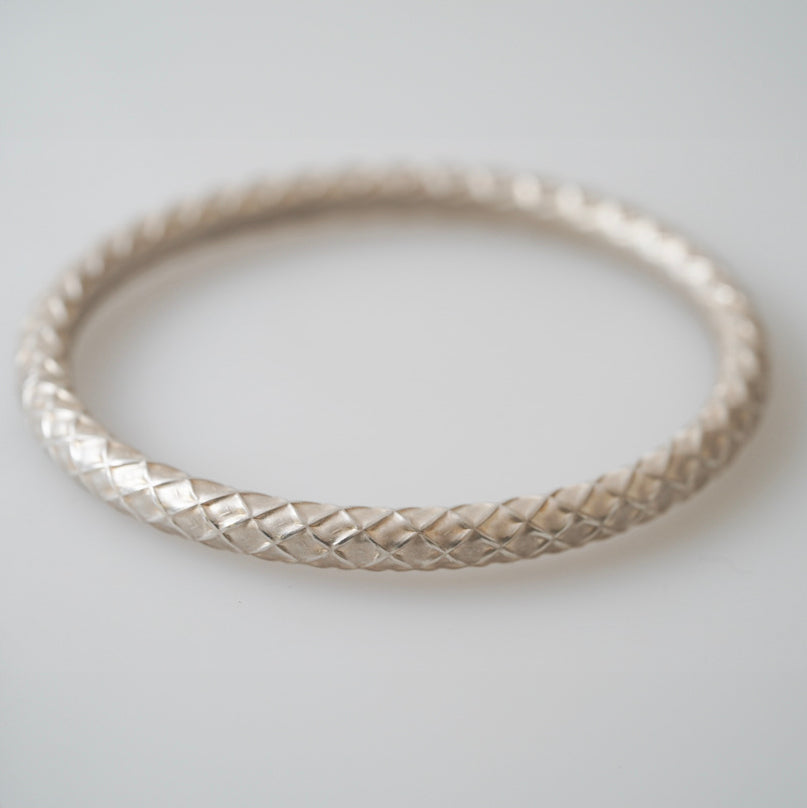 Sterling Silver Diamond Pattern Bracelet by Katrin Grosse