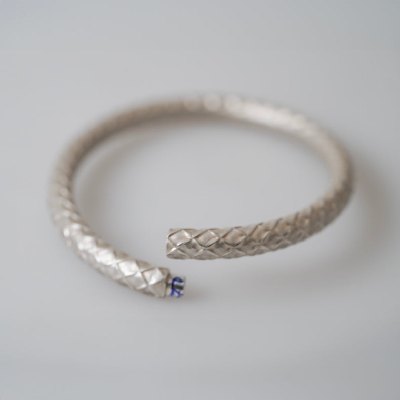 Sterling Silver Diamond Pattern Bracelet by Katrin Grosse