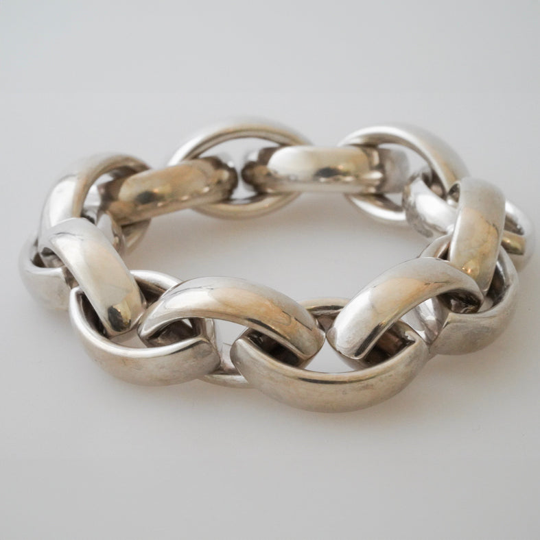 Sterling Silver Oval Large Chain Bracelet by Katrin Grosse