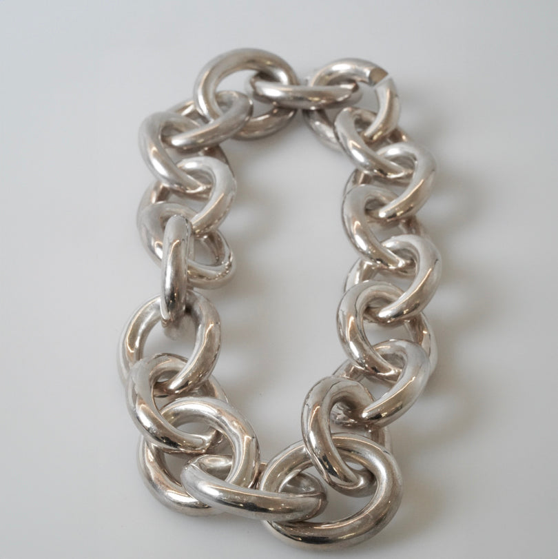 Sterling Silver Stylish Large Chain Necklace by Katrin Grosse