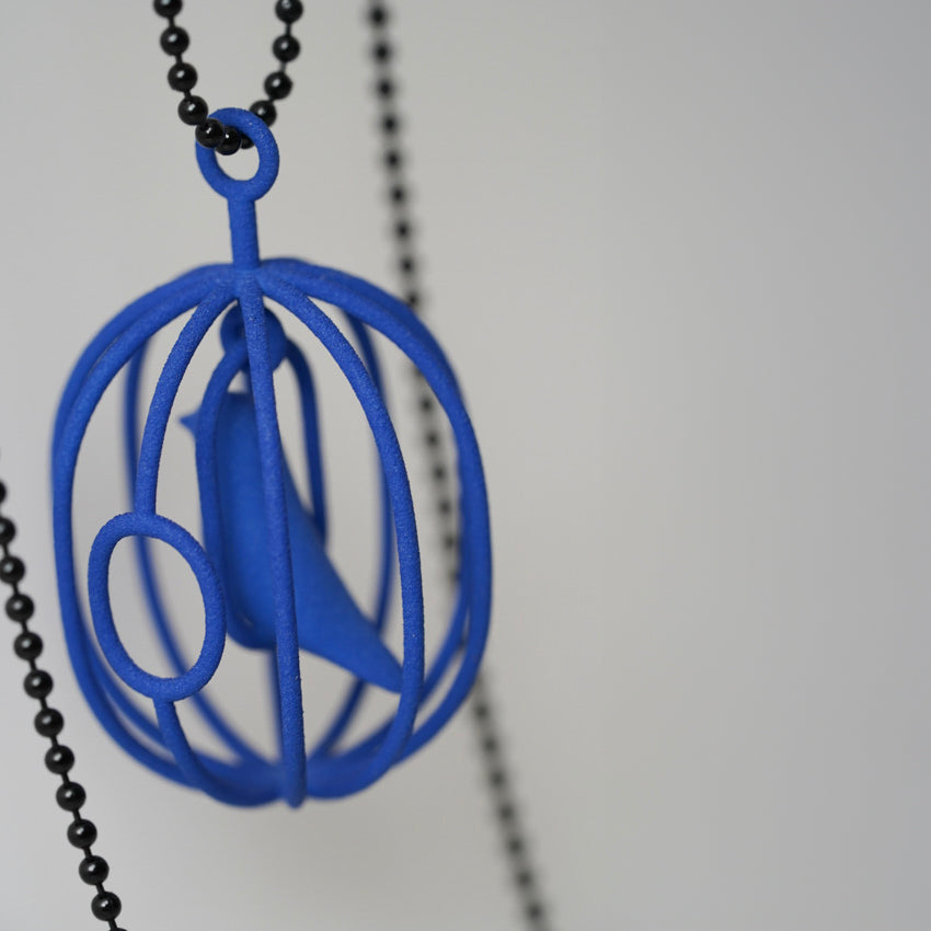 Necklace with CAGED Bird Pendant by VW MICHELSEN