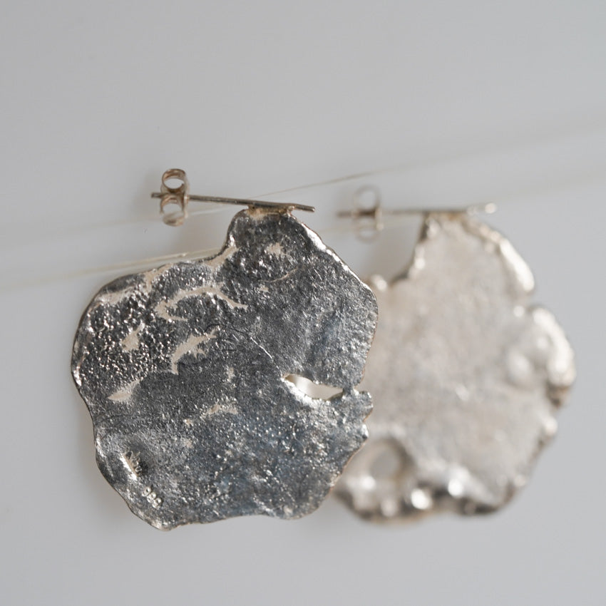 Raw-Look Sterling Silver Earrings by MJC