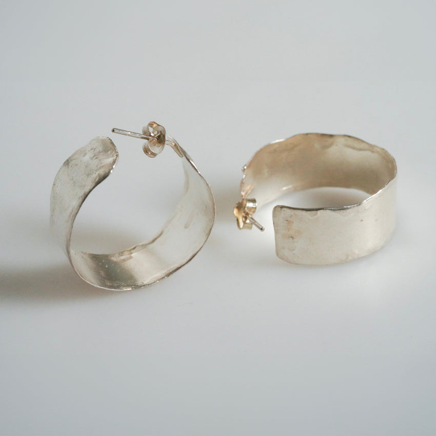 Raw Fine Silver Loop Earrings by MJC