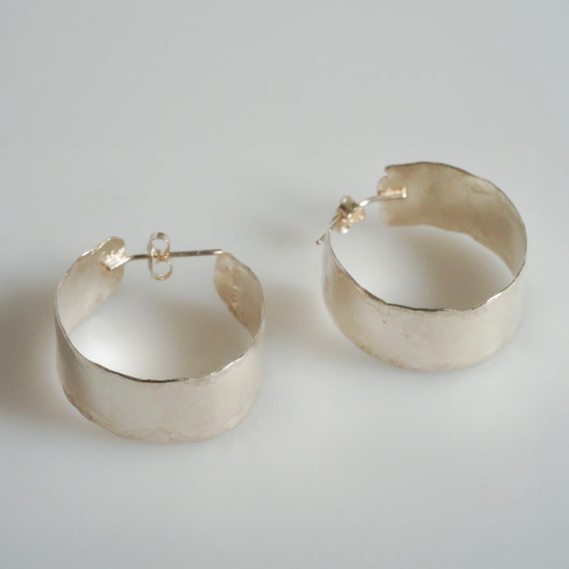 Raw Fine Silver Loop Earrings by MJC