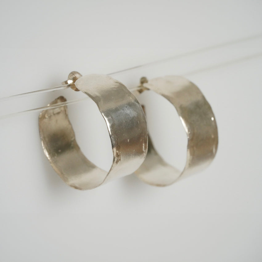 Raw Fine Silver Loop Earrings by MJC