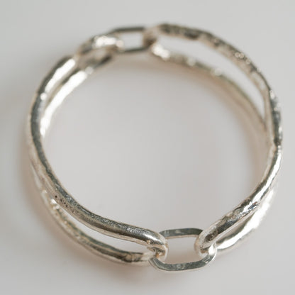 Twigs &amp; Branches Raw-Style Sterling Silver Bracelet by MJC