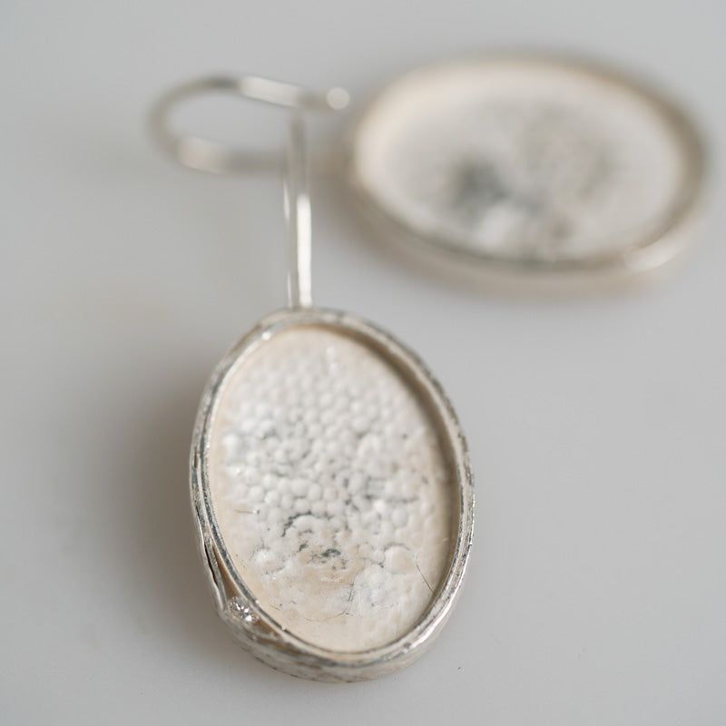 Sterling Silver Earrings with Diamonds by Petra Doemling