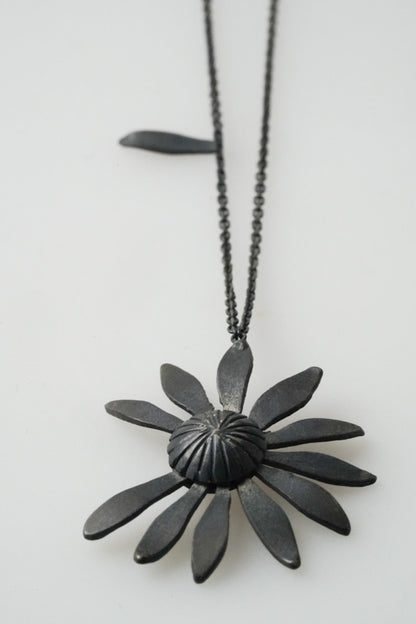 Sterling Silver Darkened Daisy Necklace by STEFFI KALINA