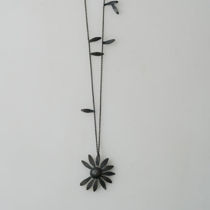 Sterling Silver Darkened Daisy Necklace by STEFFI KALINA