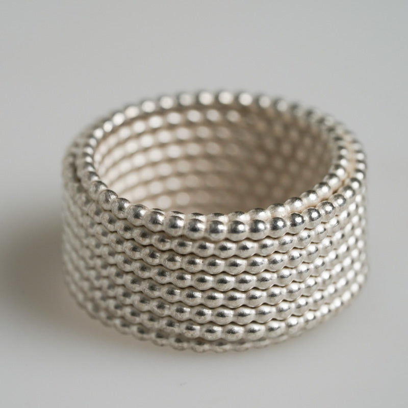 Stylish Sterling Silver Ball-Chain Rings by TANJA FRIEDRICHS