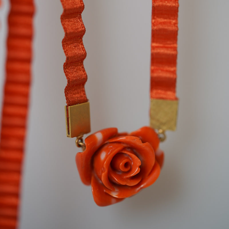 Coral sales rose necklace